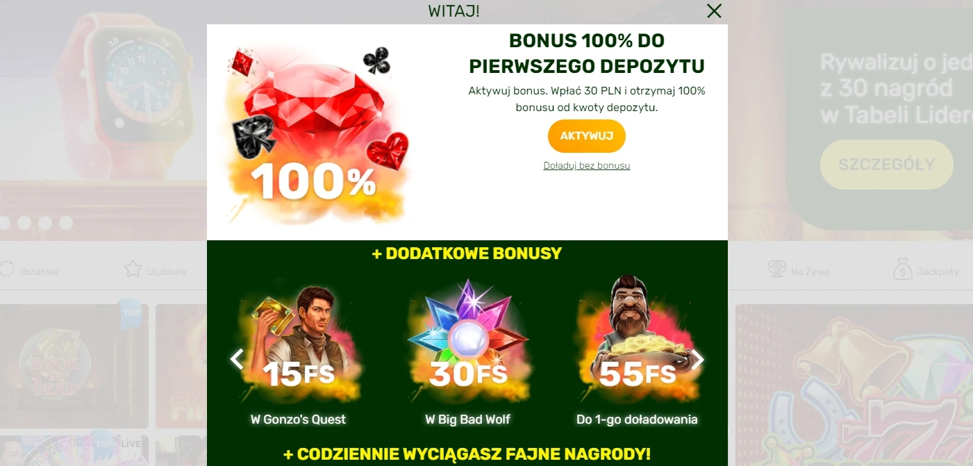 100%bonus Lucky Bird Casino za Rejestracja 